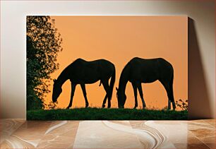 Πίνακας, Silhouette of Horses Σιλουέτα των αλόγων