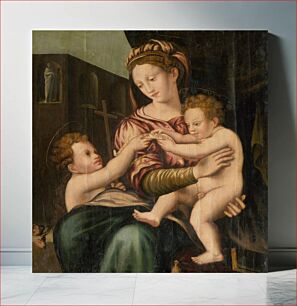 Πίνακας, Sitting madonna with child and saint john the baptist