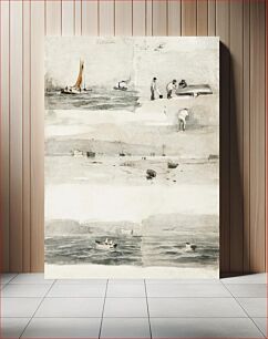 Πίνακας, Sketches of Marine Scenes (recto); Two Sketches: Beside Stormy Coast, Cloudy Seascape (1852–83) by Édouard Manet