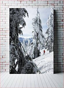 Πίνακας, Skiing Amid Snow-Covered Trees Σκι ανάμεσα σε χιονισμένα δέντρα