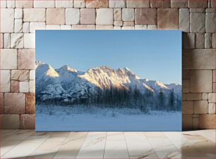 Πίνακας, Snow-Capped Mountain Range at Sunrise Χιονισμένη οροσειρά στο Sunrise