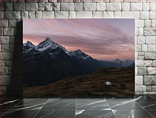 Πίνακας, Snow-capped Mountains at Sunset Χιονισμένα βουνά στο ηλιοβασίλεμα