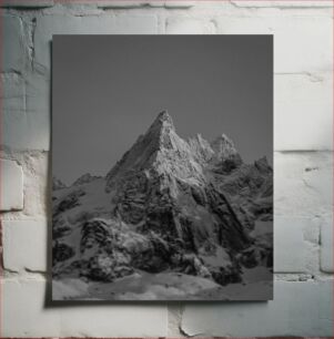 Πίνακας, Snow-Capped Peak in Black and White Χιονισμένη κορυφή σε ασπρόμαυρο