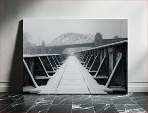 Πίνακας, Snow-Covered Bridge in Winter Χιονισμένη γέφυρα το χειμώνα