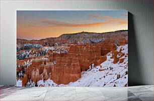 Πίνακας, Snow-Covered Canyon at Sunset Χιονισμένο φαράγγι στο ηλιοβασίλεμα