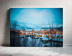 Πίνακας, Snow-Covered Cityscape at Dusk Χιονισμένο αστικό τοπίο στο σούρουπο