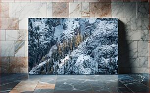 Πίνακας, Snow-Covered Forest Mountainscape Χιονισμένο δασικό ορεινό τοπίο