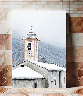 Πίνακας, Snowy Clock Tower Χιονισμένος Πύργος Ρολογιού