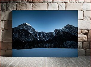 Πίνακας, Snowy Mountain Landscape at Dusk Χιονισμένο ορεινό τοπίο στο σούρουπο