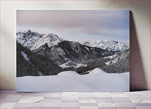 Πίνακας, Snowy Mountain Landscape Χιονισμένο Ορεινό Τοπίο