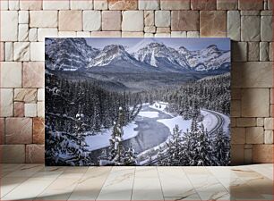 Πίνακας, Snowy Mountain Landscape Χιονισμένο Ορεινό Τοπίο