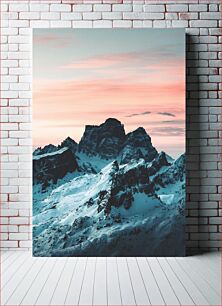 Πίνακας, Snowy Mountain Peaks at Sunrise Snowy Mountain Peaks at Sunrise