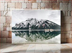 Πίνακας, Snowy Mountain Reflection Χιονισμένο Βουνό Αντανάκλαση