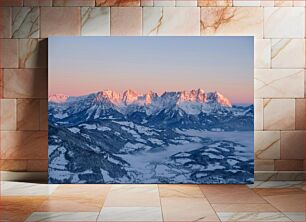 Πίνακας, Snowy Mountains at Dawn Χιονισμένα Βουνά την Αυγή