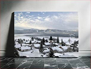 Πίνακας, Snowy Village in Winter Χιονισμένο χωριό τον χειμώνα