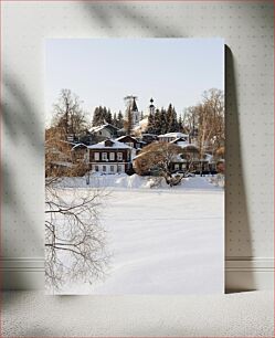 Πίνακας, Snowy Village Landscape Χιονισμένο Χωριό Τοπίο