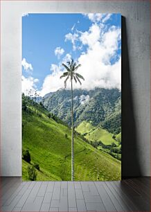 Πίνακας, Solitary Palm in a Lush Valley Μοναχικός φοίνικας σε μια καταπράσινη κοιλάδα