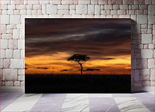 Πίνακας, Solitary Tree at Sunset Μοναχικό δέντρο στο ηλιοβασίλεμα