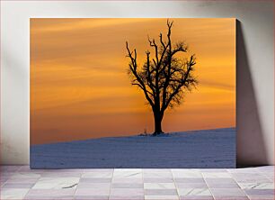 Πίνακας, Solitary Tree at Sunset Μοναχικό δέντρο στο ηλιοβασίλεμα