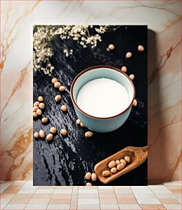 Πίνακας, Soy Milk in a Bowl Γάλα σόγιας σε ένα μπολ