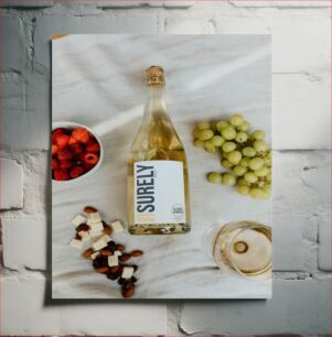 Πίνακας, Sparkling White Wine with Fruits and Nuts Αφρώδης λευκός οίνος με φρούτα και ξηρούς καρπούς