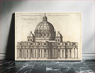 Πίνακας, Speculum Romanae Magnificentiae: Elevation Showing the Exterior of Saint Peter's Basilica from the South as Conceived by Michelagelo (Published in 1569), Antonio Lafréry