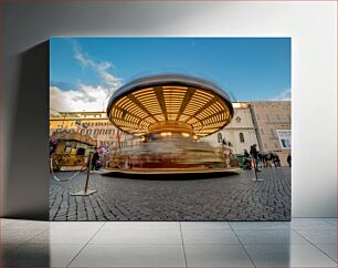 Πίνακας, Spinning Carousel in City Square Περιστρεφόμενο καρουζέλ στην πλατεία της πόλης