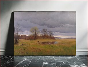 Πίνακας, Spring landscape with rain showers. South Zealand by Hans Friis