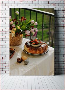 Πίνακας, Spring Table Setting with Flowers and Pastries Ανοιξιάτικο στήσιμο τραπεζιού με λουλούδια και αρτοσκευάσματα