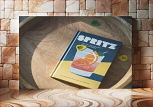 Πίνακας, Spritz Cocktail Book on Wooden Tray Βιβλίο κοκτέιλ Spritz σε ξύλινο δίσκο