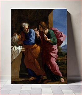 Πίνακας, St. John and St. Peter at Christ's Tomb by Giovanni Francesco Romanelli