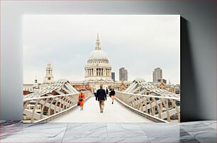 Πίνακας, St. Paul's Cathedral and Millenium Bridge Καθεδρικός Ναός του Αγίου Παύλου και γέφυρα Millenium