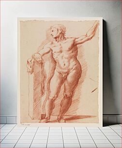 Πίνακας, Standing male figure leaning left against a plinth by Filippo Esegrenio