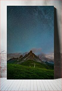 Πίνακας, Starlit Mountain Landscape Ορεινό τοπίο με ένα αστέρια