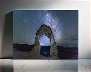 Πίνακας, Starry Landscape with Rock Arch Έναστρο Τοπίο με Αψίδα βράχου