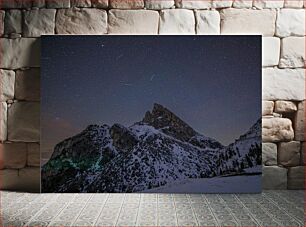 Πίνακας, Starry Night Over Snowy Mountain Έναστρη νύχτα πάνω από το χιονισμένο βουνό