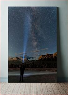 Πίνακας, Starry Night Sky Over Mountains Έναστρος νυχτερινός ουρανός πάνω από βουνά