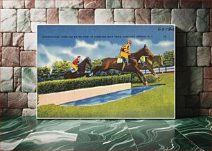 Πίνακας, Steeplechase, over the water jump, at Saratoga Race Track, Saratoga Springs, N. Y