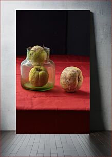 Πίνακας, Still Life with Apples and Glass Jar Νεκρή φύση με μήλα και γυάλινο βάζο