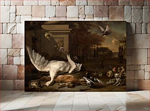 Πίνακας, Still Life with Swan and Game before a Country Estate (ca. 1685) by Jan Weenix