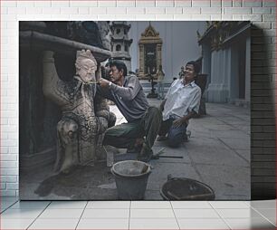 Πίνακας, Stone Carving in Progress Λιθογλυπτική σε εξέλιξη