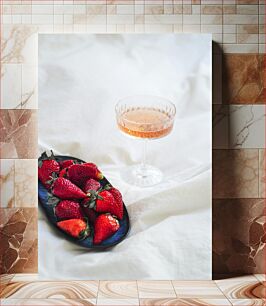 Πίνακας, Strawberries and Wine Φράουλες και κρασί