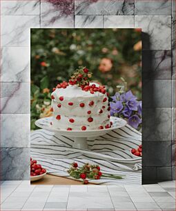 Πίνακας, Strawberry Cake in the Garden Τούρτα φράουλας στον κήπο