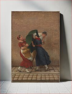 Πίνακας, Street scene in wind and rain by C.W. Eckersberg