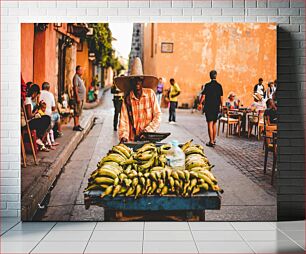 Πίνακας, Street Vendor Selling Bananas Πλανόδιος πωλητής που πωλεί μπανάνες