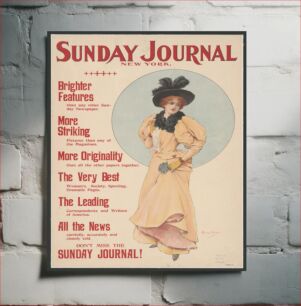 Πίνακας, Sunday Journal, New York, brighter features than any other Sunday newspaper (1896)