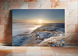 Πίνακας, Sunrise Over Snowy Hills Ανατολή ηλίου πάνω από τους χιονισμένους λόφους