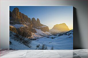 Πίνακας, Sunrise Over Snowy Mountains Ανατολή ηλίου πάνω από τα χιονισμένα βουνά