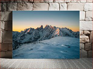 Πίνακας, Sunrise Over Snowy Mountains Ανατολή ηλίου πάνω από τα χιονισμένα βουνά