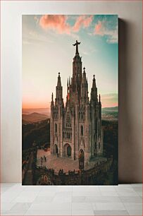 Πίνακας, Sunset at the Hilltop Cathedral Ηλιοβασίλεμα στον καθεδρικό ναό στην κορυφή του λόφου